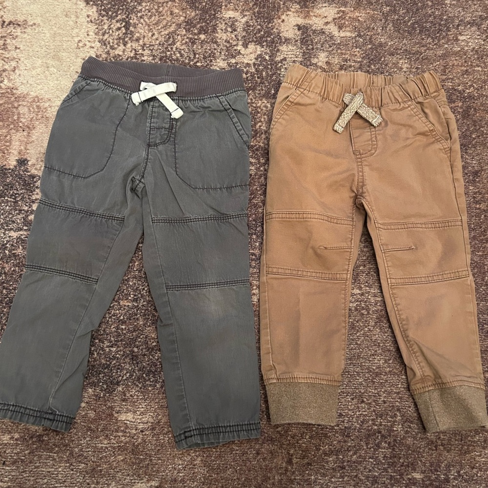 Boys 2T Gray and Tan jeans/joggers